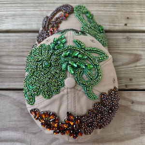 Top view of Crystal Multicolor Appliqué Big New York Hat
