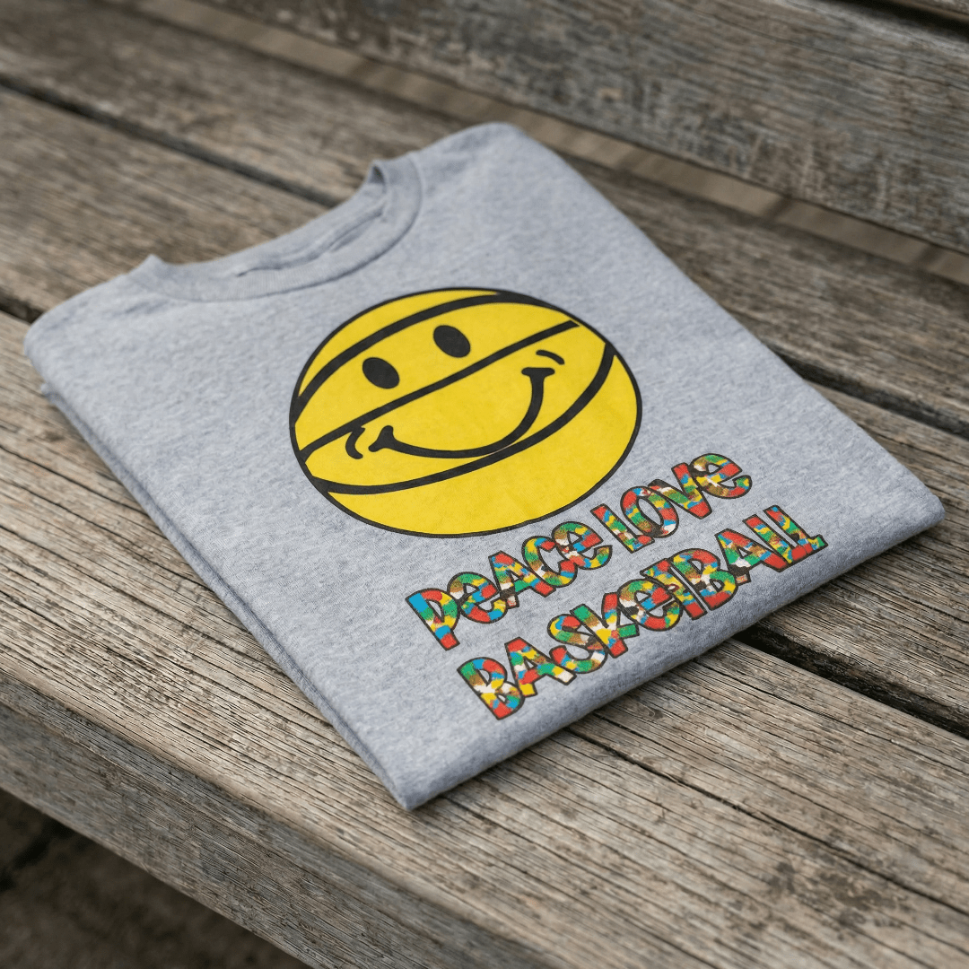 Peace Love Basketball Unisex Tri - Blend Crew Tee - Rebel P Customs
