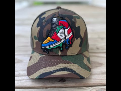 Chenille Rebel Sneaker Camo Patched Hat - Rebel P Customs