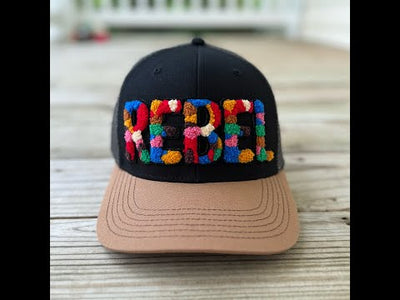 Chenille Rebel Patched Mid-Pro Snapback Trucker Cap - Rebel P Customs