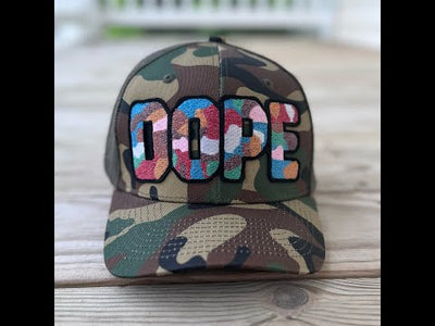 Glow In The Dark Dope Camo Patched Hat - Rebel P Customs