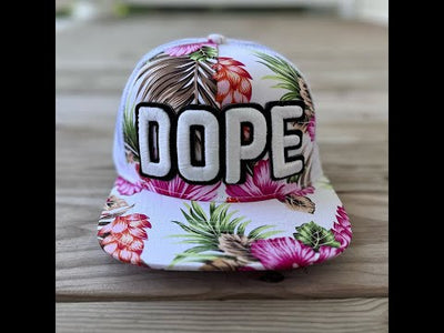 Glow In The Dark Dope Floral Patched Hat - Rebel P Customs