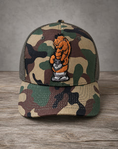 Knight chess piece chenille mid-pro snapback trucker cap with handcrafted chenille design