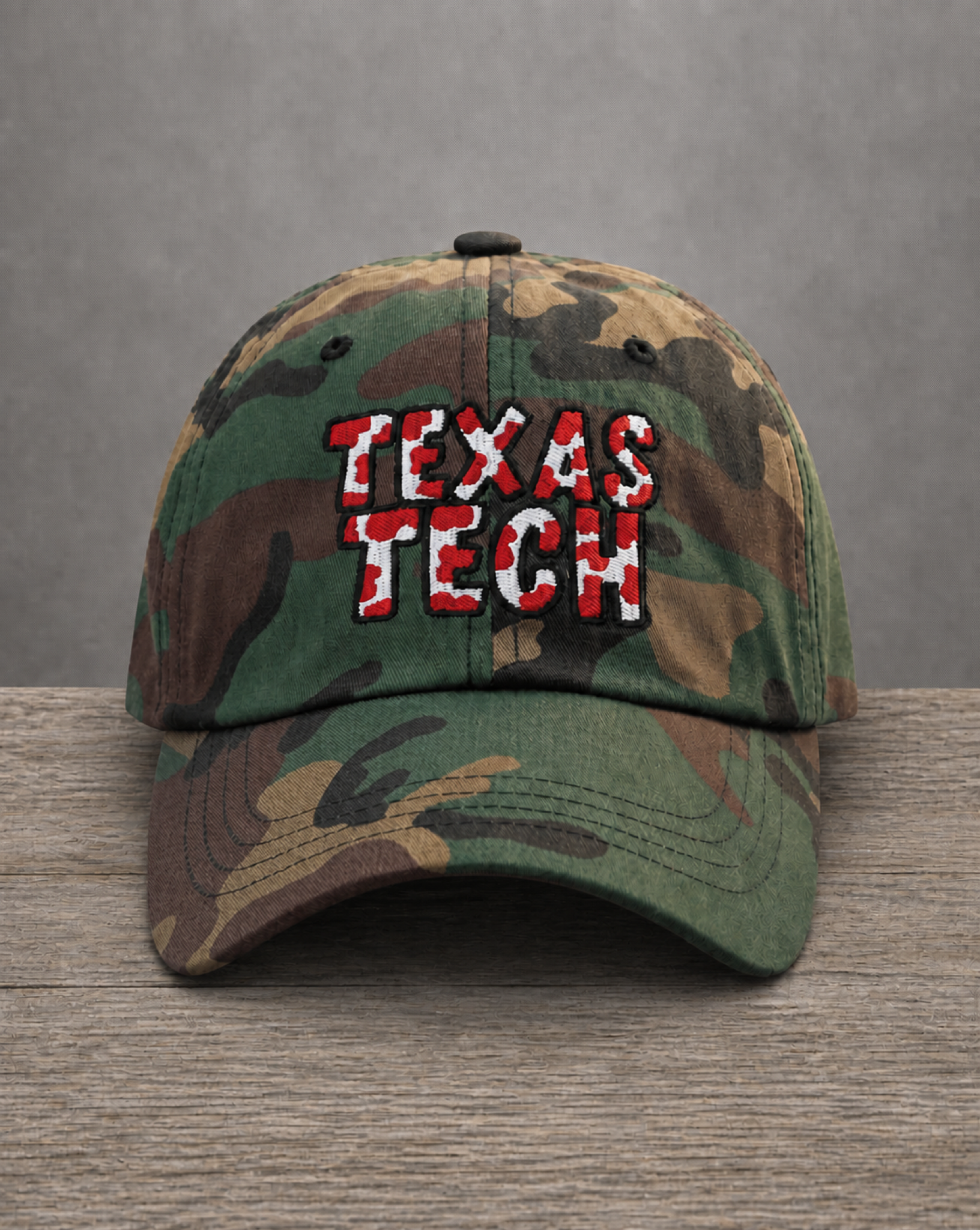 The City Collection Texas Tech Camo Patched Hat by Believe In New York
