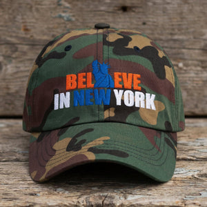 The City Collection Believe in NYK camouflage patched trucker hat - Rebel P Customs