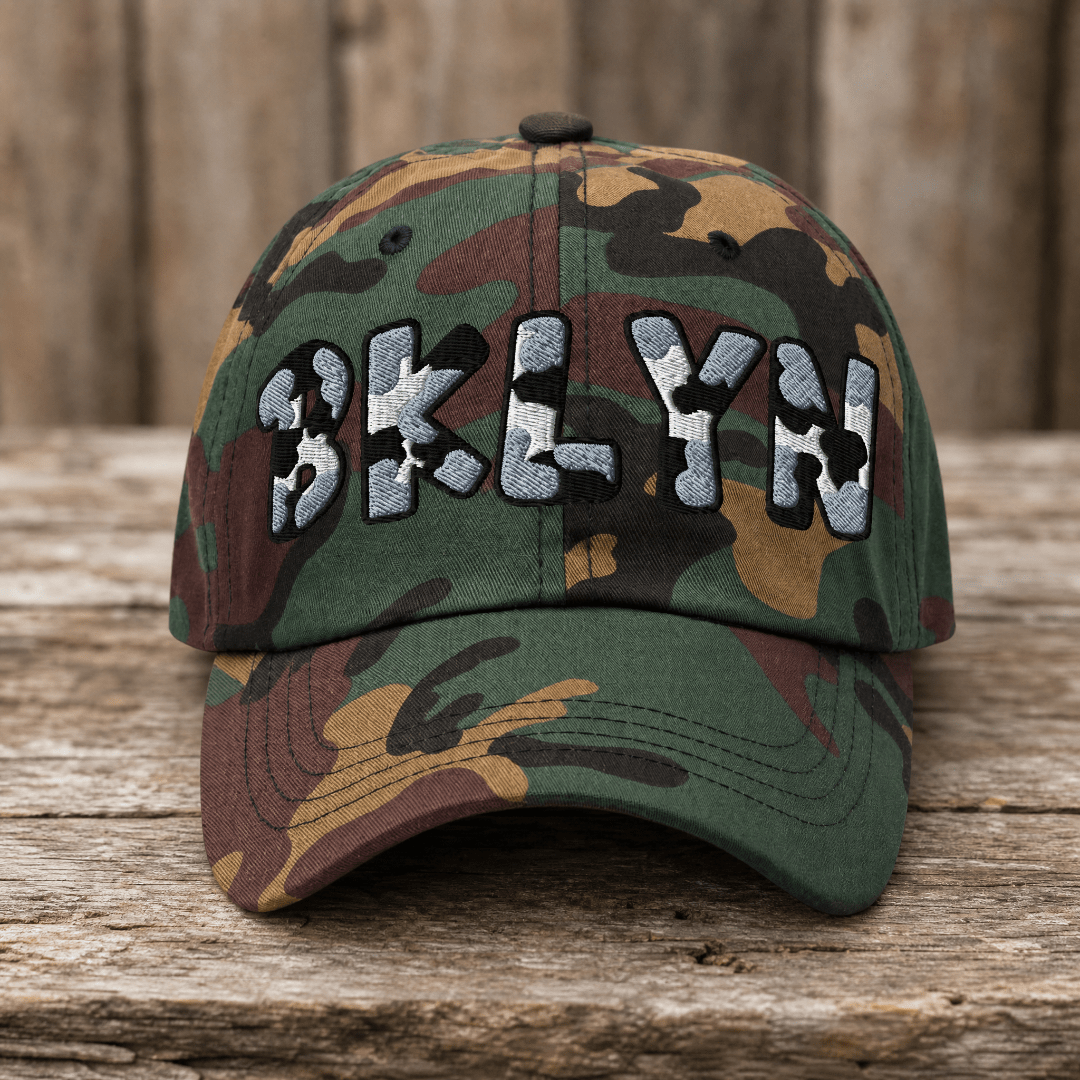 The City Collection BKLYN Basketball Camo Patched Hat - Rebel P Customs