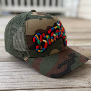 The City Collection Brooklyn Chenille Camo Patched Hat - Rebel P Customs