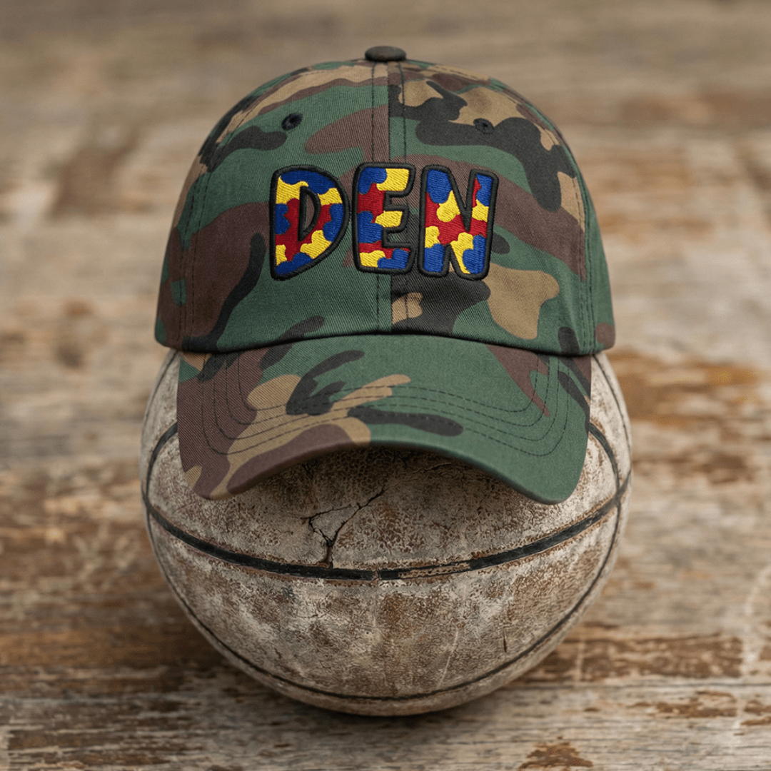 The City Collection DEN Basketball Camo Patched Hat - Rebel P Customs