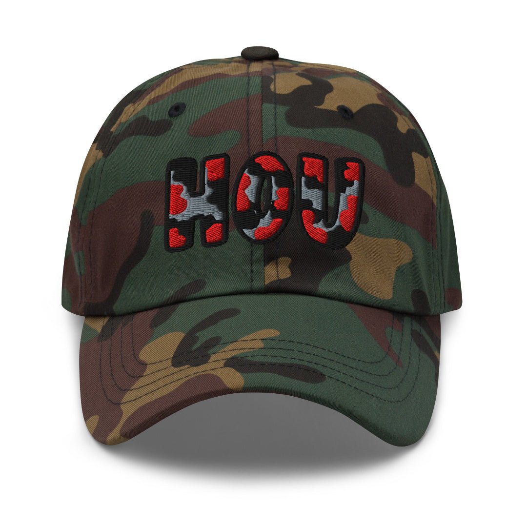 The City Collection HOU Basketball Camo Patched Hat - Rebel P Customs
