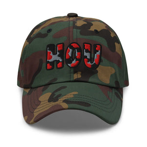 The City Collection HOU Basketball Camo Patched Hat - Rebel P Customs