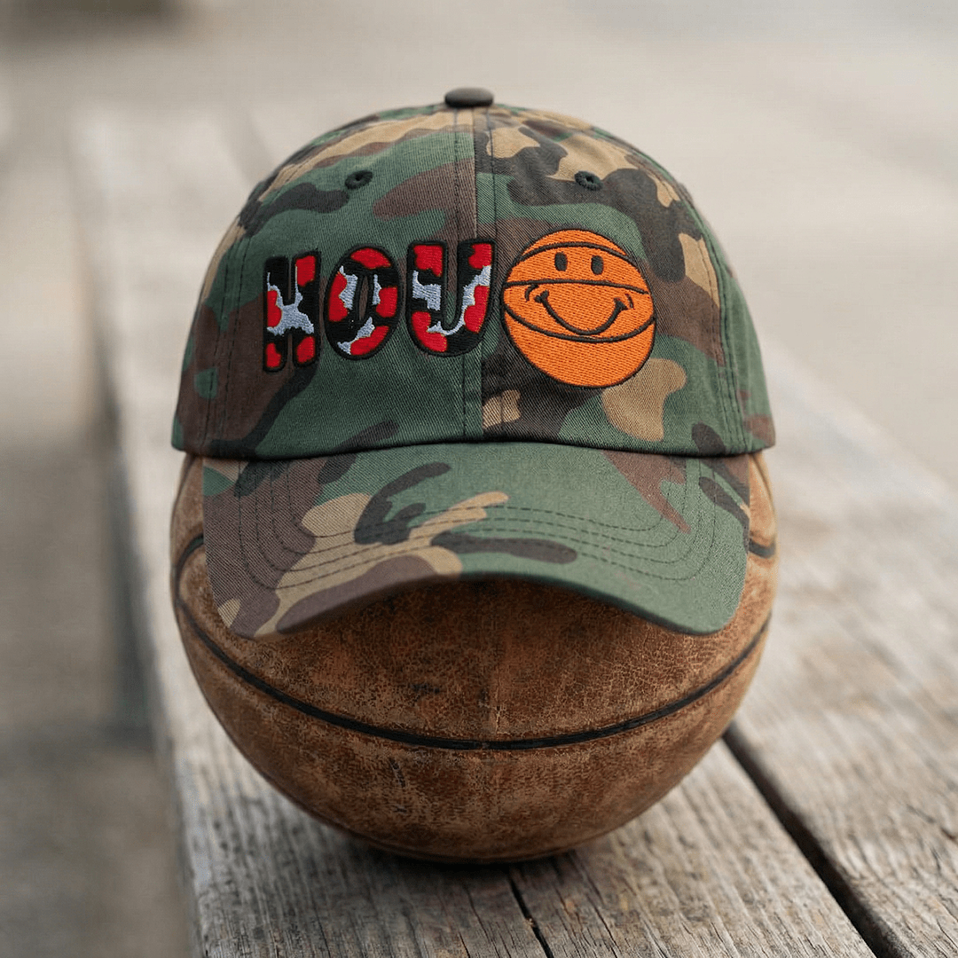 The City Collection HOU Basketball Camo Patched Hat - Rebel P Customs