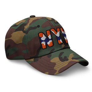Left View The City Collection NY Basketball Camo Patched Hat - Rebel P Customs