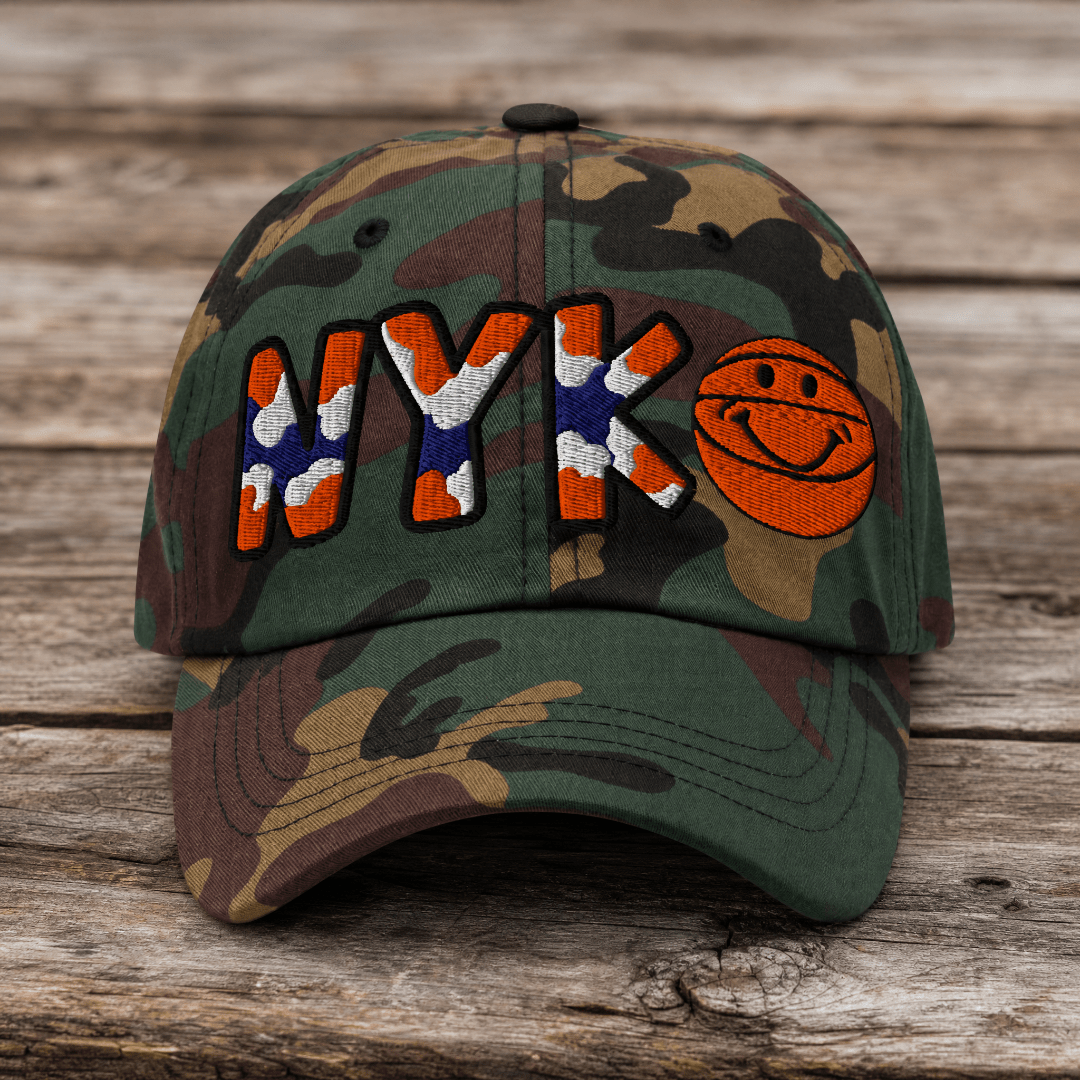 The City Collection NYK Basketball Camo Patched Hat - Rebel P Customs