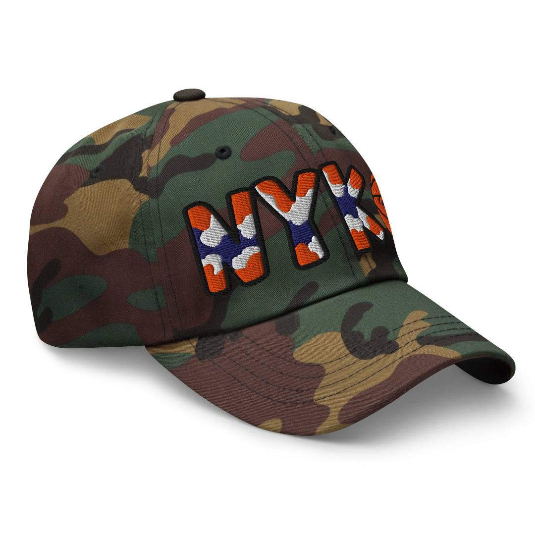 Left Side The City Collection NYK Basketball Camo Patched Hat - Rebel P Customs