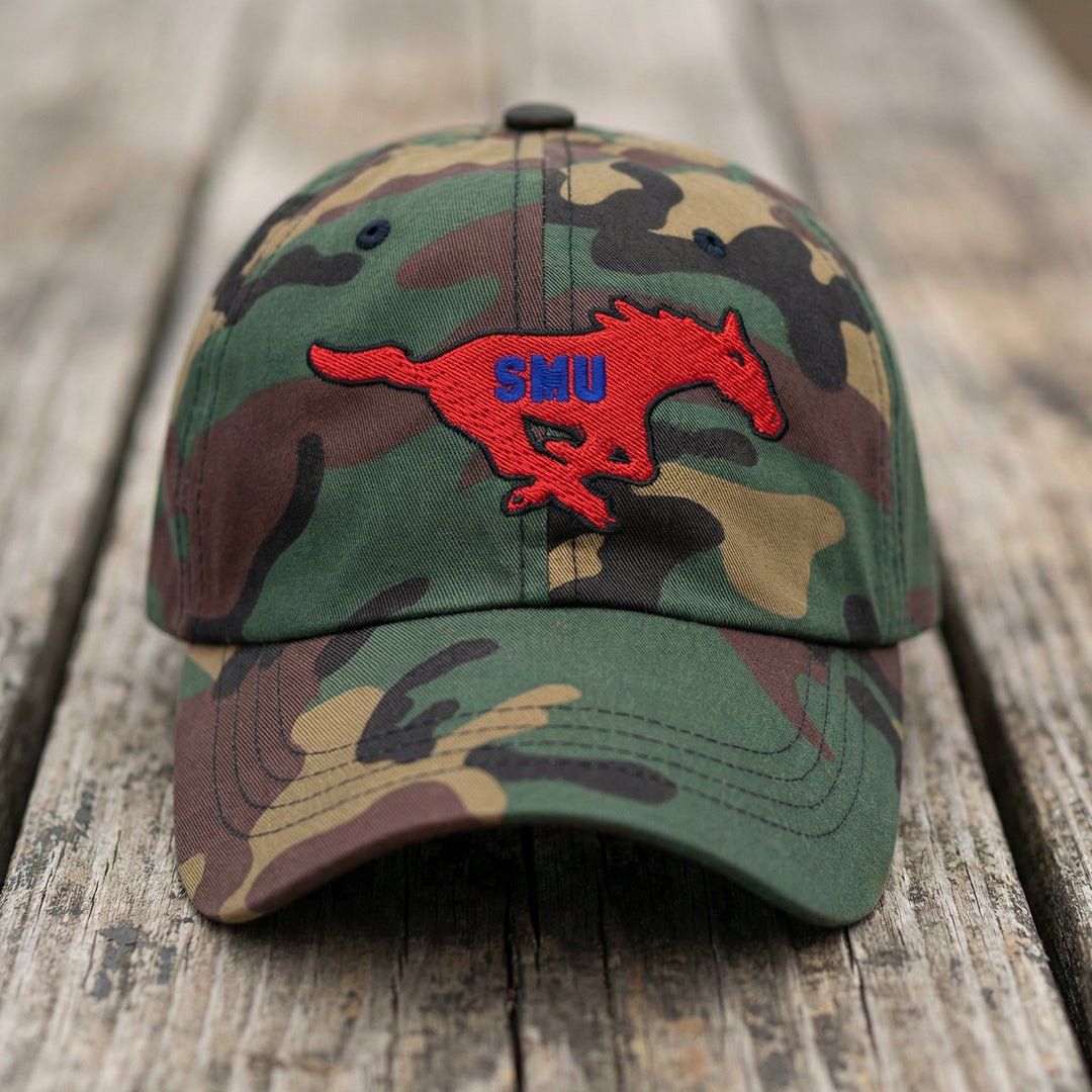 The City Collection SMU Logo Camo Patched Hat - Rebel P Customs
