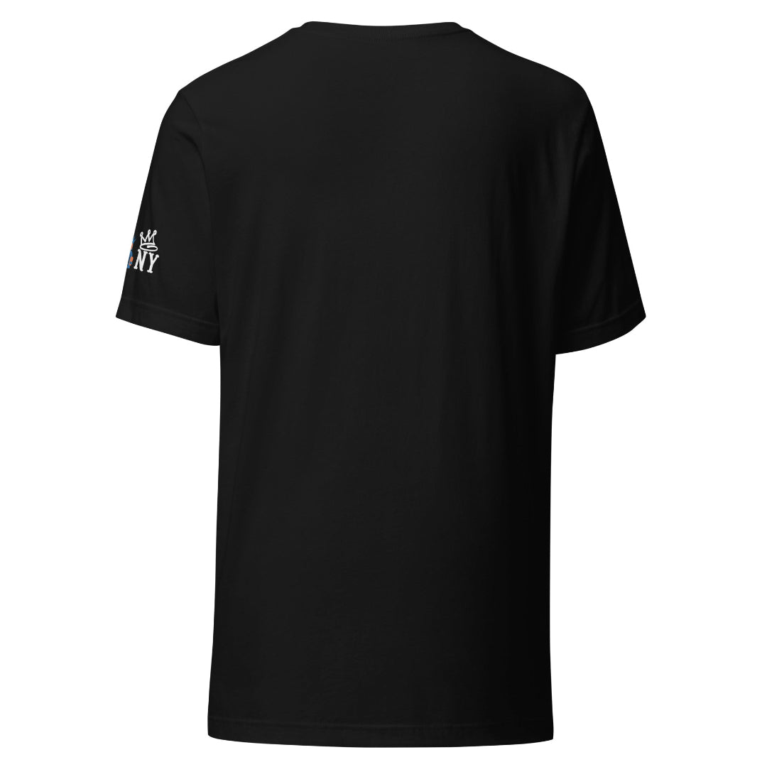 Back view 1con1c New York basketball championship graphic t-shirt