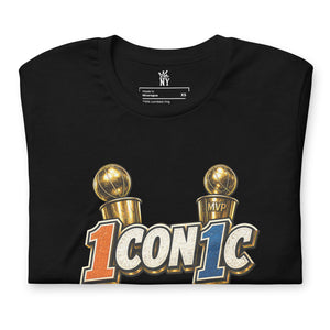 Closeup view 1con1c New York basketball championship graphic t-shirt