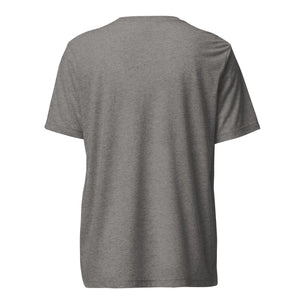 back view Peace Love Basketball graphic T-shirt featuring an original basketball-inspired design