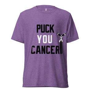Puck You Cancer hockey T-shirt with original graphic design