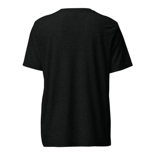 baqck view Front view of Puck You Cancer blackout hockey T-shirt with bold hockey-inspired artwork