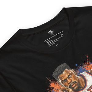 Detailed View Close-up of Big Pat graphic artwork on unisex t-shirt