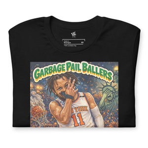 Close-up of the Captain Clutch graphic print on a premium black cotton T-shirt – Rebel P Customs