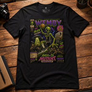 Garbage Pail Ballers™ Area 51 Mutant Victor Wembanyama-inspired Vintage Hardwood Classics basketball graphic T-shirt