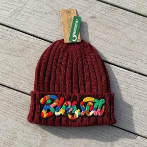 Sustainable Cable Knit Chenille Blessed Beanie